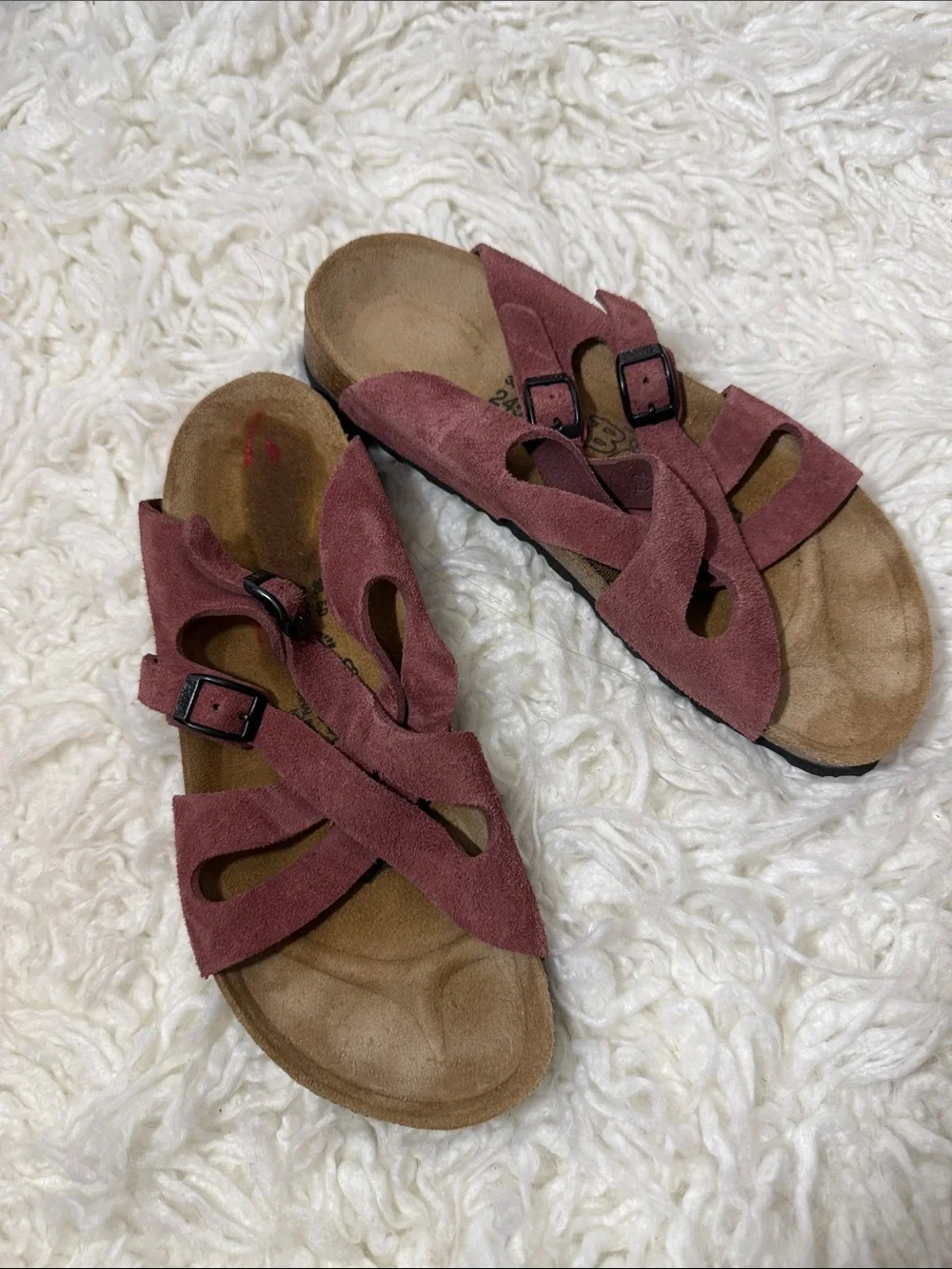 Birkenstock Crisscross Suede Slide Sandals - Rosewood size women’s 7